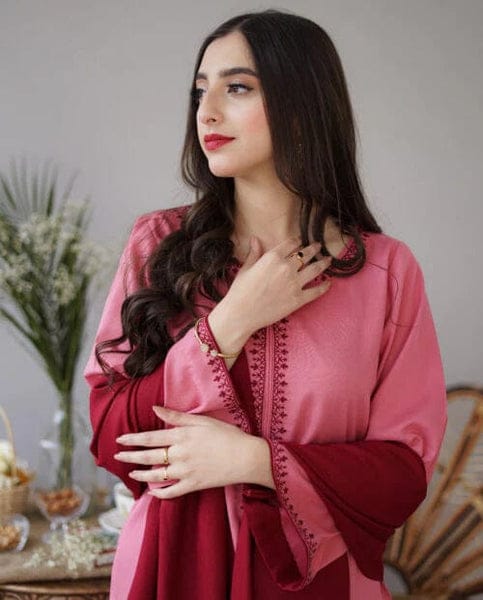 Dhanak Unstitched 3pc Embroidery Brand Asling