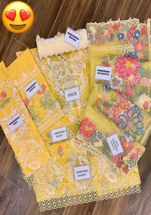 3pc Unstitched Heavy Embroidered