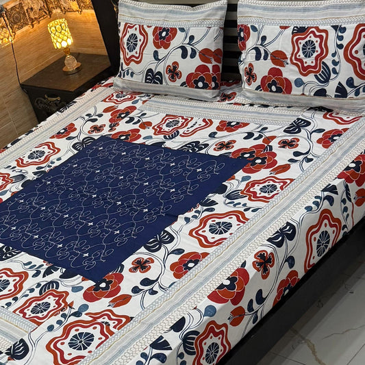 Patch Work 3pc Bedsheet Stitched