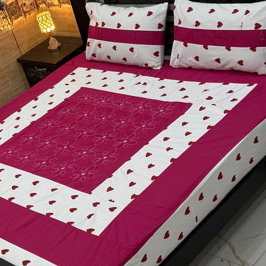 Patch Work 3pc Bedsheet Stitched