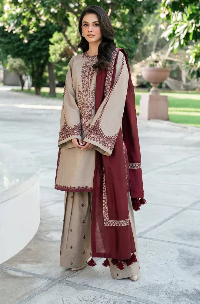3pc BAROQUE Lawn WITH Chiffon Dupata