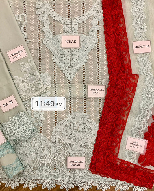 3pc Unstitched Heavy Embroidered