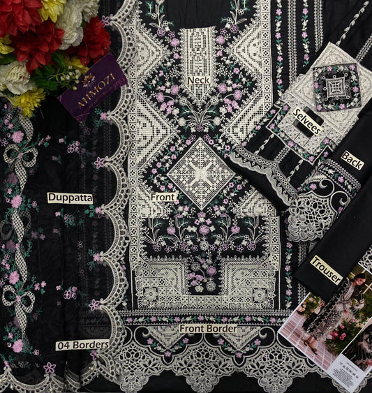 3pc Unstitched Heavy Embroidered