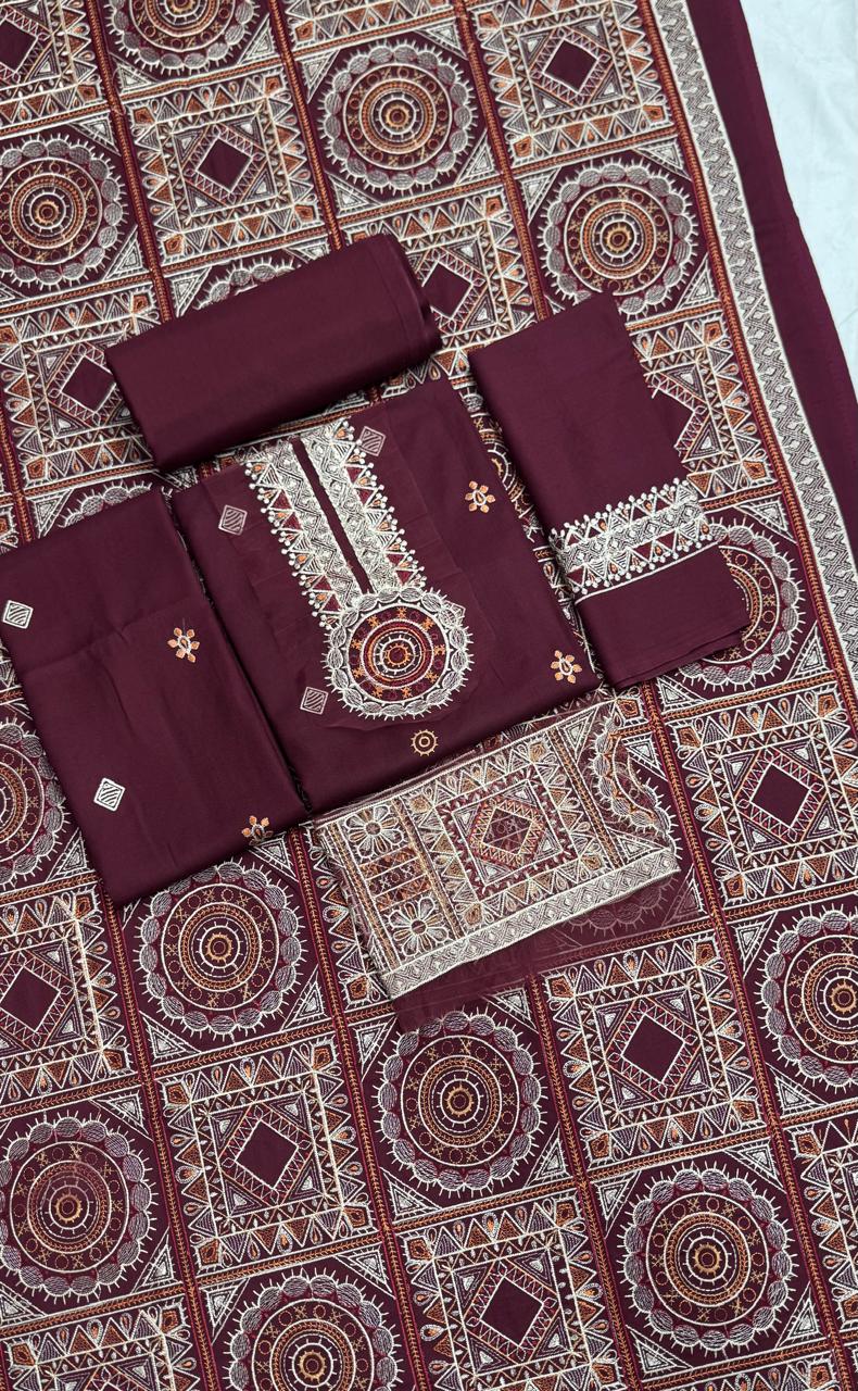 Dhanak Heavy Shawl Unstitched 3pc Embroidered