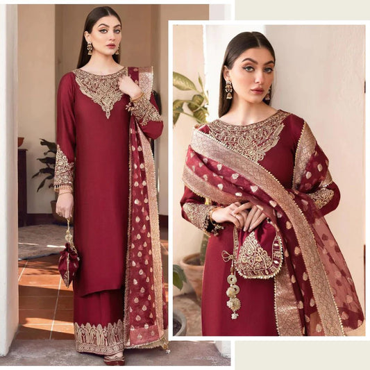 Silk Fancy Unstitched 3pc
