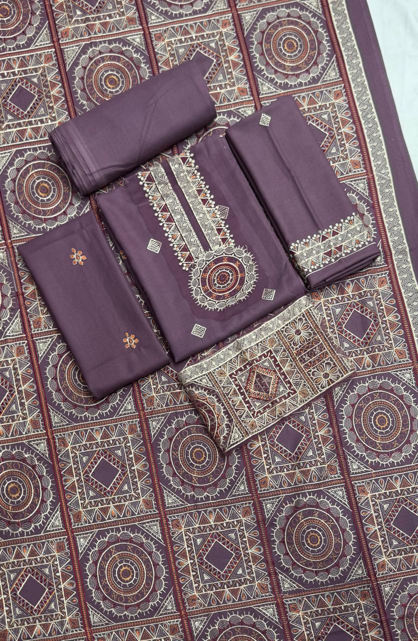 Dhanak Heavy Shawl Unstitched 3pc Embroidered